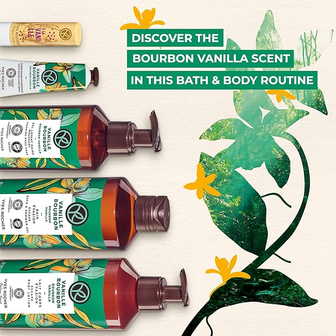 Yves Rocher Bain de Nature Vanilla 6-Piece Gift Set, Shower Gel, Hand Cream, Body Lotion, Lip Balm, Hand Soap & Vanity Bag, 6 Items-BrightBean Baby