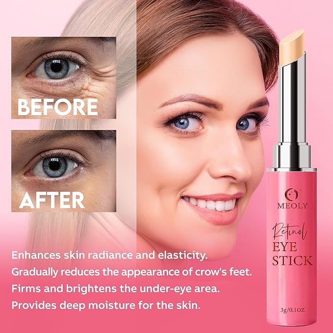 Instant Eye Bag Remover, Retinol Eye Cream for Dark Circles, Under Eye Brightener Stick, Under Eye Cream Anti Aging, Eye Cream for Wrinkles, Brightening Eye Cream for Puffiness and Bags-BrightBean Baby