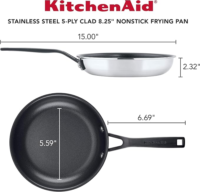 KitchenAid 5-Ply Stainless Steel Nonstick Fry Pan 8.25"