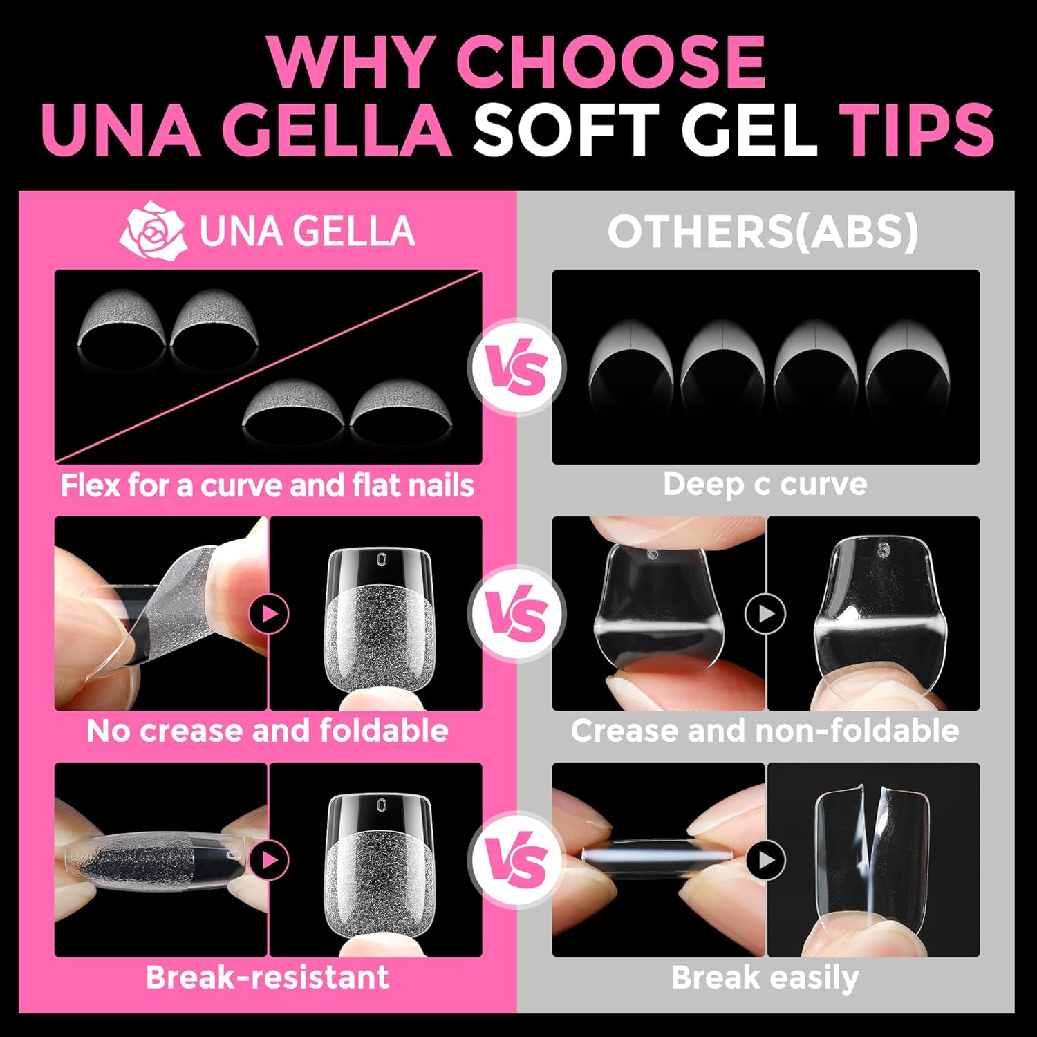 UNA GELLA Extra Short Square Nail Tips XS 216pcs Pre-shape Extra Short Square Press on Nails Gel Tips Full Cover Acrylic Nails False Nails For DIY Salon 12 Sizes-BrightBean Baby