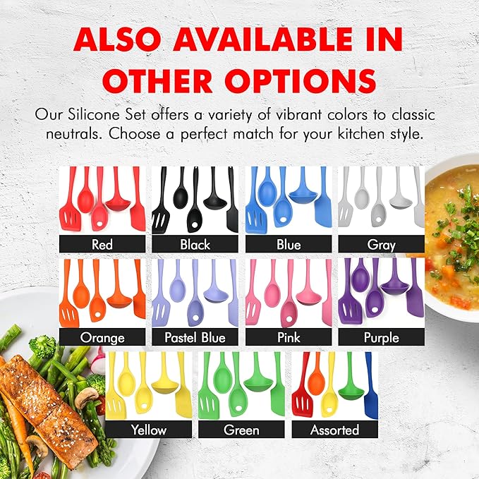 Chef Craft Premium Silicone Kitchen Tool and Utensil Set, 5 Piece, Black