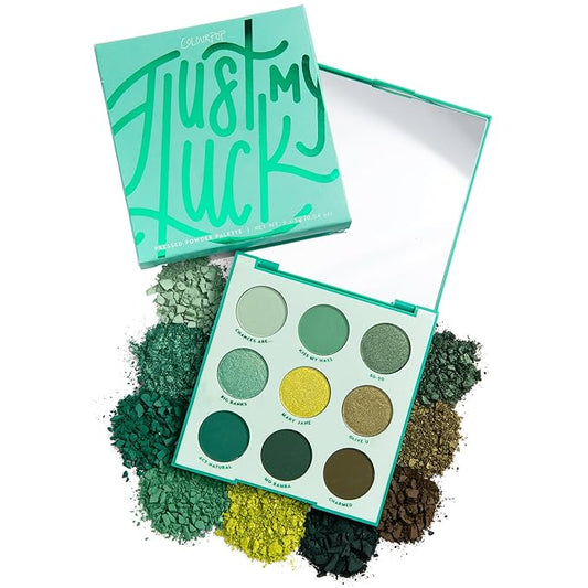 Colourpop Just My Luck Green Eyeshadow Palette - Green & Neutral Eyeshadow Palette with Matte & Metallic Finishes - High-Pigment Eye Makeup with a Long-Wearing Formula (0.3 oz)-BrightBean Baby