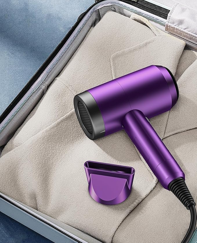 Hair Dryer with Diffuser, CONFU Ionic Blow Dryer 1600W, Portable Lightweight Fast Drying Negative Ion Hairdryer, 3 Heat Settings with Diffuser and Concentrator Nozzle for Home & Travel-BrightBean Baby