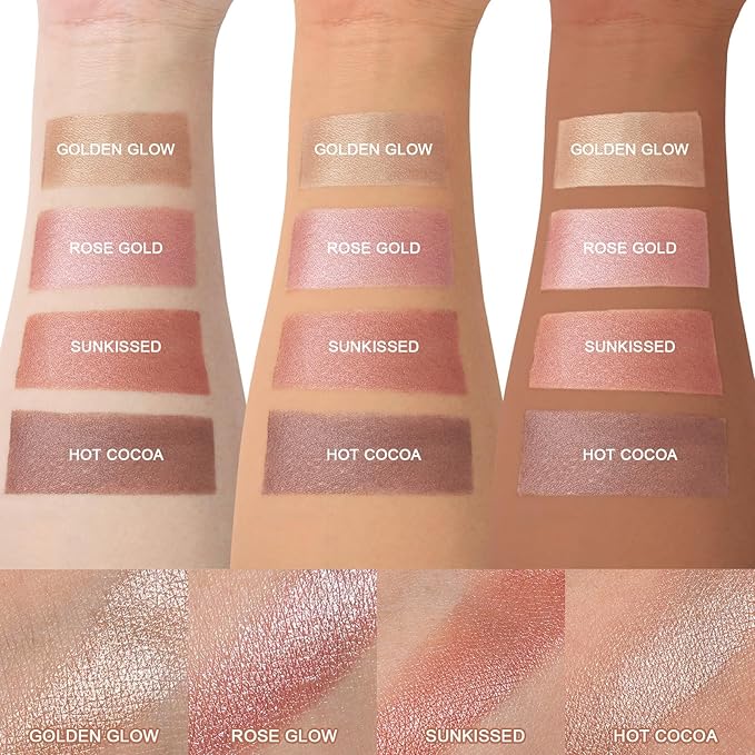 UCANBE Face & Body Cream Bronzer, Natural Coral Warm Sun-Kissed Glow Blusher, Buildable Blendable for Long Lasting Radiant Glow, Luminous Bronzing Highlighting Multi-Use Makeup Palette-BrightBean Baby