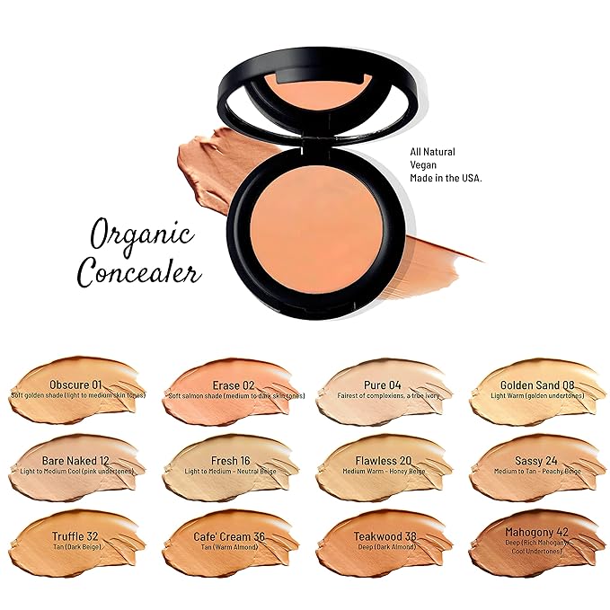Mom's Secret 100% Natural Concealer, Organic, Vegan, Gluten Free, Cruelty Free, Made in the USA, 0.11 oz. (Erase 02)-BrightBean Baby