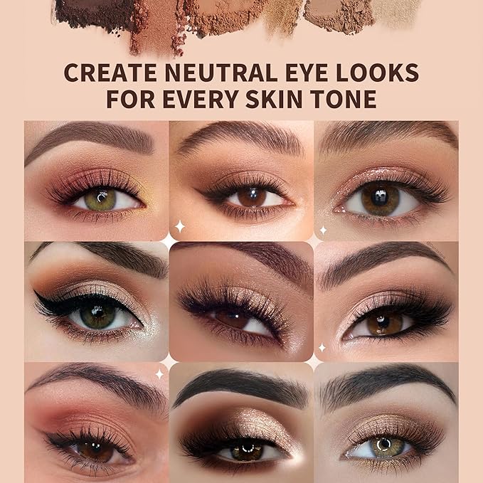 docolor Neutral Eyeshadow Palette 9 Colors Nude Brown Eyeshadow Palette Eye Shadow Palette Makeup Palettes with Velvety and Silky Finishes Highly Pigmented Mattes Shimmers Glitter Eye Makeup Palettes-BrightBean Baby