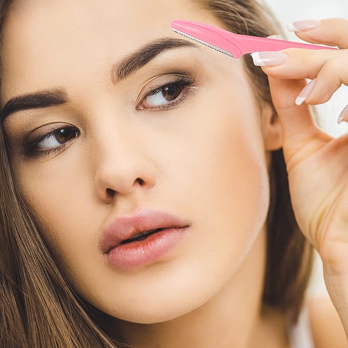 Eyebrow Razor, 54 Pcs Eyebrow Razors with Safety Cover, Face Razor for Women and Man Smooths Away Peach Fuzz, Easy to Use Eyebrow Knife for Trimming and Shaping Eyebrows(3 Colors)-BrightBean Baby