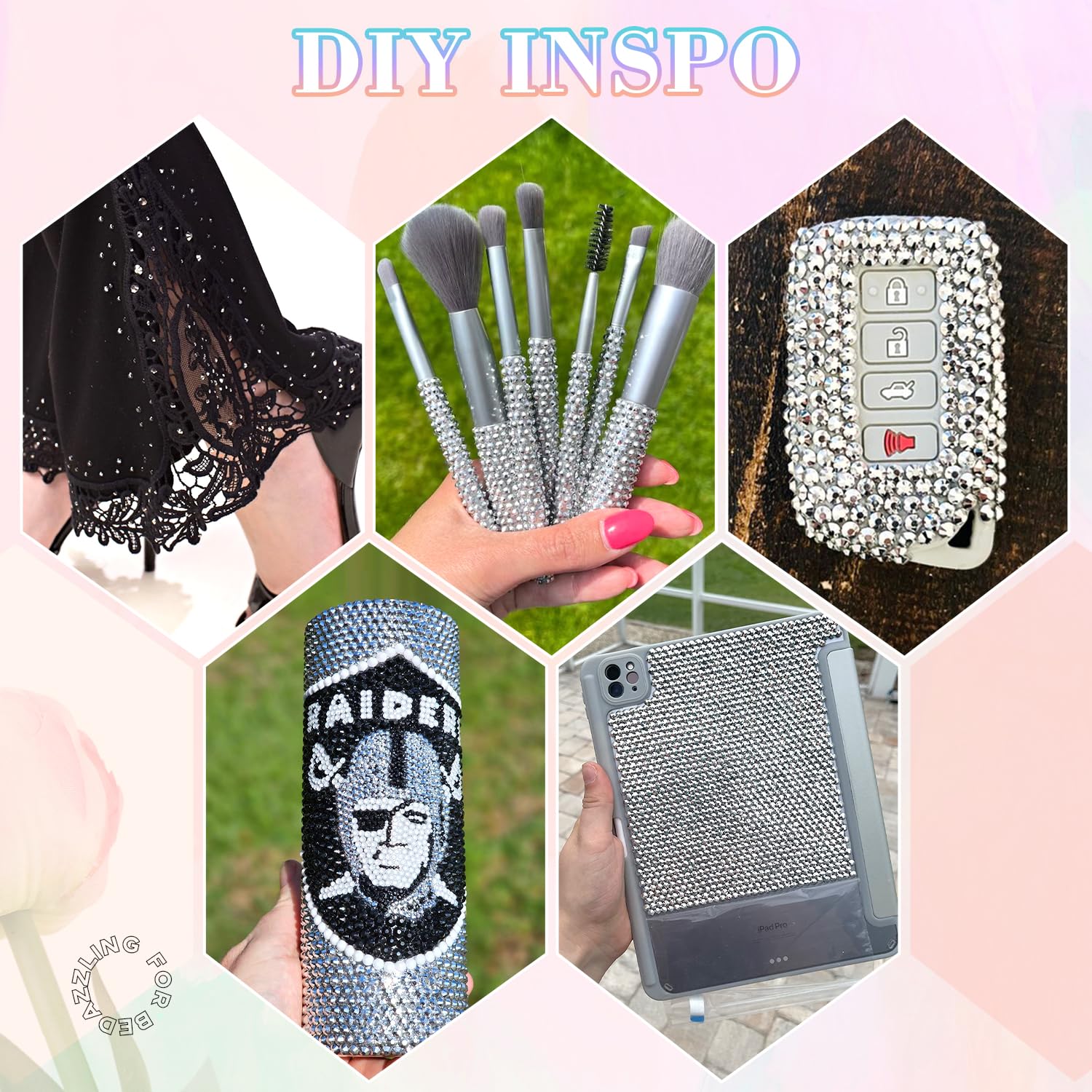 30000Pcs Resin Rhinestones for Bedazzling with 3Pcs B7000 Jewelry Glue, Silver Flatback Gems Rhinestones for Crafting, Clothing Tumblers Mugs Shoes Fabric Decor Nail Art-BrightBean Baby