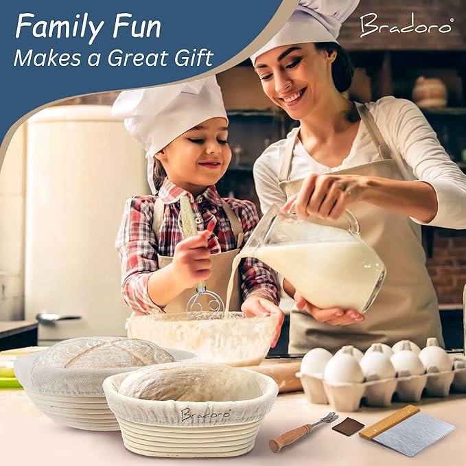 Sourdough Bread Proofing Basket, Bread Baking Supplies, Sour dough Starter Kits, Bread Making Tools Kit, Sour Dough Kit Tools, Sourdough Proofing Basket, Sourdough Kit Gift for Mom Bakers Women Wife