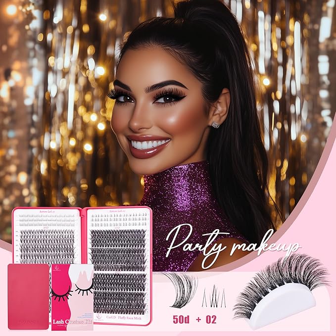 CCODDY Lash Clusters Kit - False Eyelash with Bottom Lashes - 748 Pieces - Black, Synthetic, Lightweight & Soft Fibers - D Curl Upper & 5-7MM Bottom - No Adhesives Included-BrightBean Baby