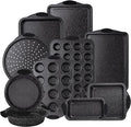 Country Kitchen Nonstick Stackable Bakeware Set - Durable, Easy Release Baking Set, Black, 10 Pcs