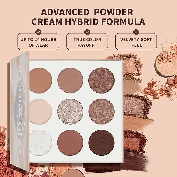 docolor Neutral Eyeshadow Palette 9 Colors Nude Brown Eyeshadow Palette Eye Shadow Palette Makeup Palettes with Velvety and Silky Finishes Highly Pigmented Mattes Shimmers Glitter Eye Makeup Palettes-BrightBean Baby