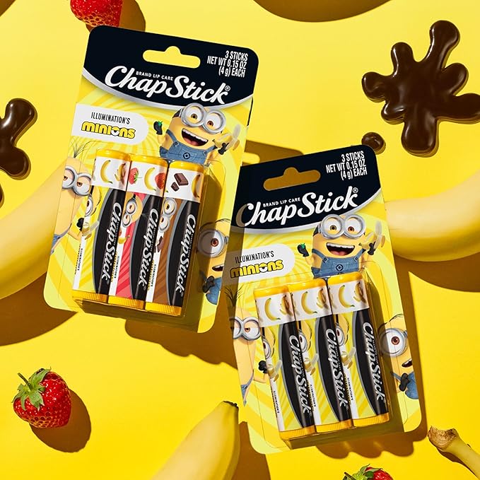 ChapStick Lip Balm, Minions Banana Variety Packs (6 Sticks), Party Favors for Kids, 0.15 Oz Ea-BrightBean Baby