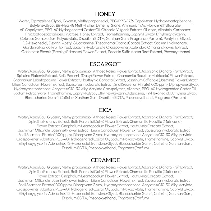 LAPCOS Skin Barrier Repair Sheet Mask Variety Pack – Escargot, Cica, Ceramide, Honey 4 Types of Face Mask Set – Daily Korean Skin Care w/Snail Mucin, Centella Asiatica & Niacinamide (12 ea)-BrightBean Baby