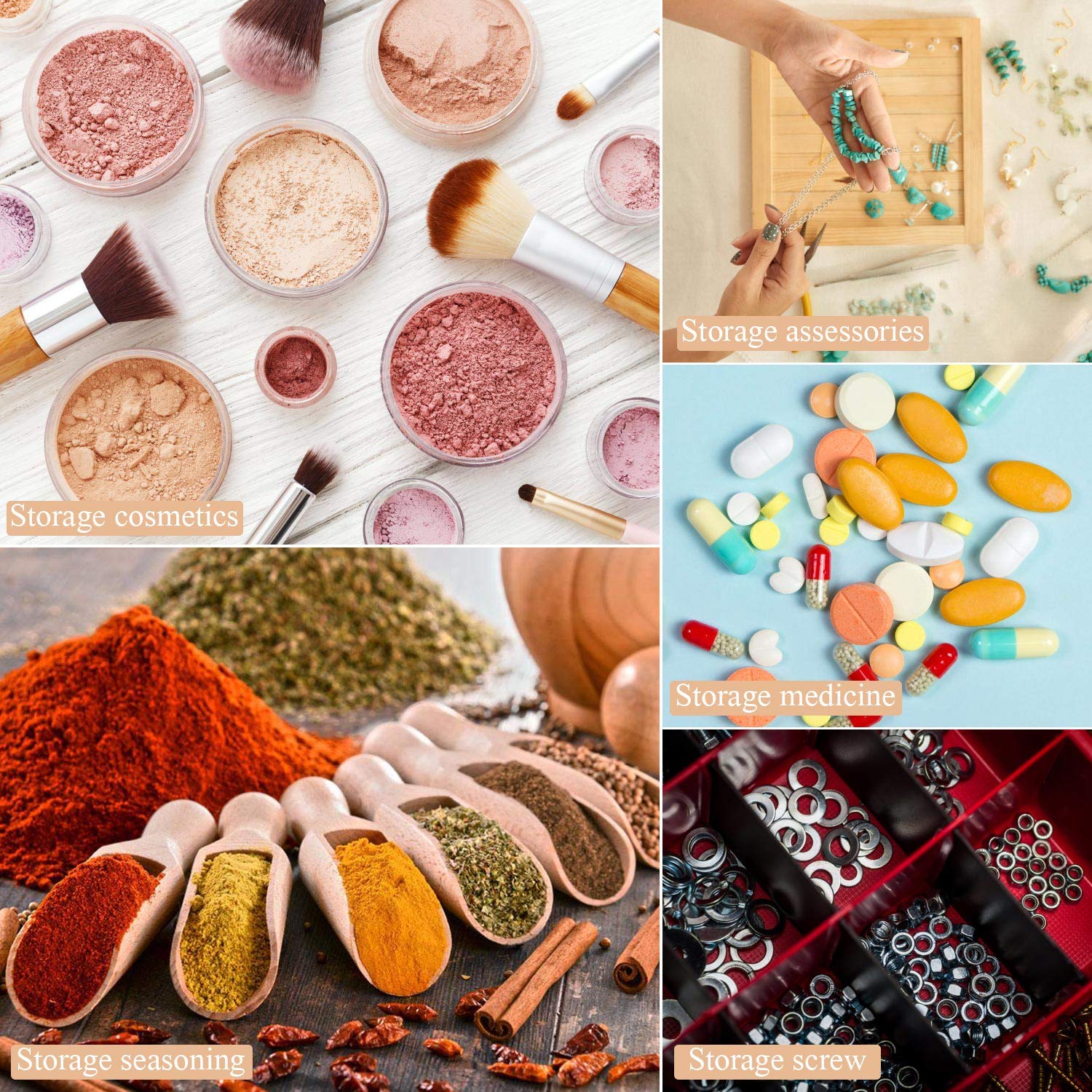 Refillable Cosmetic Sample Jars - 100 Pack 20g (0.7oz) Clear Small Travel Containers with Lids + 10 Mini Makeup Spatulas - BPA Free-BrightBean Baby