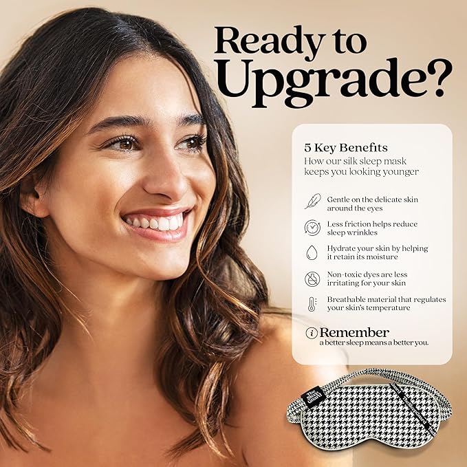 Pure Silk Sleep Mask [100% 6A Mulberry Silk, 22 Momme] Light Blocking Travel Essentials. Eye Masks for Sleeping. Black Oeko-Tex Blindfold. Eye Covers for Men & Women-BrightBean Baby