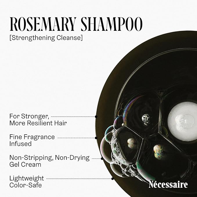 Nécessaire Rosemary Shampoo | Multi-Protien Strengthening Cleanse For Thinning Hair. For Women + Men. Good For All Hair Types/Textures. Free Of Sulfates. Color-Safe. 250 ml / 8.4 oz-BrightBean Baby