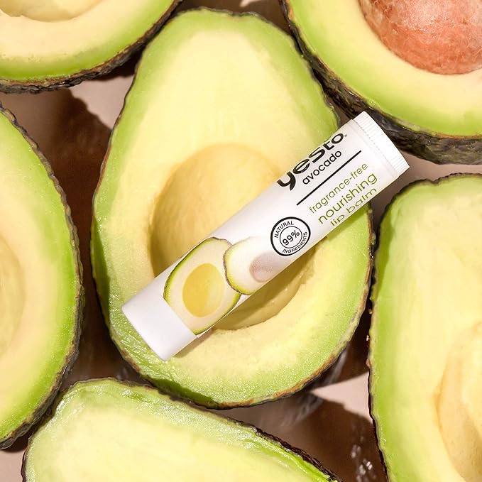Yes To Fragrance-Free Avocado Nourishing Lip Balm, Moisturizing Non-Sticky Salve To Replenish Lips With Nutrients, With Omega-3 Fatty Acids & Hyaluronic Acid, Natural & Cruelty Free, 0.15 Oz, 3-Pack-BrightBean Baby