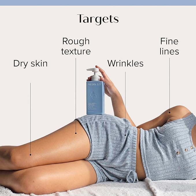 Medix 5.5 Vitamin C Lotion + Collagen Cream Anti Aging Moisturizer Skincare Set, Collagen Lotion Targets Wrinkles, Sagging Skin, Crepey Skin, Vitamin C Cream Brightens & Hydrates Dry Skin, Bundle-BrightBean Baby