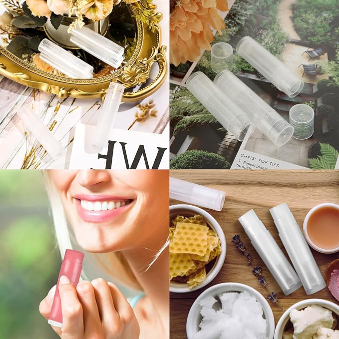 200PCS Lip Balm Tubes with Caps, Clear Lip Balm Tubes Empty Chapstick Tubes Empty Bulk for DIY Lipstick Homemade 3/16 Oz (5.5 ml)-BrightBean Baby