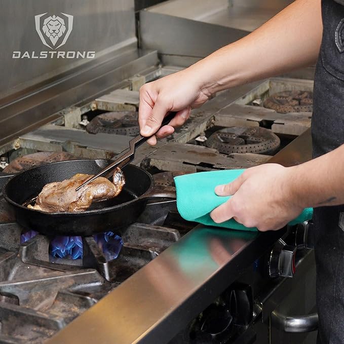 Dalstrong Professional Food Tweezers and Kitchen Tongs Set-2pc(6.5" & 10")-High-Precision, Black Titanium Coating, Multi-Use, 304 Stainless Steel-Gift Perfect for Culinary