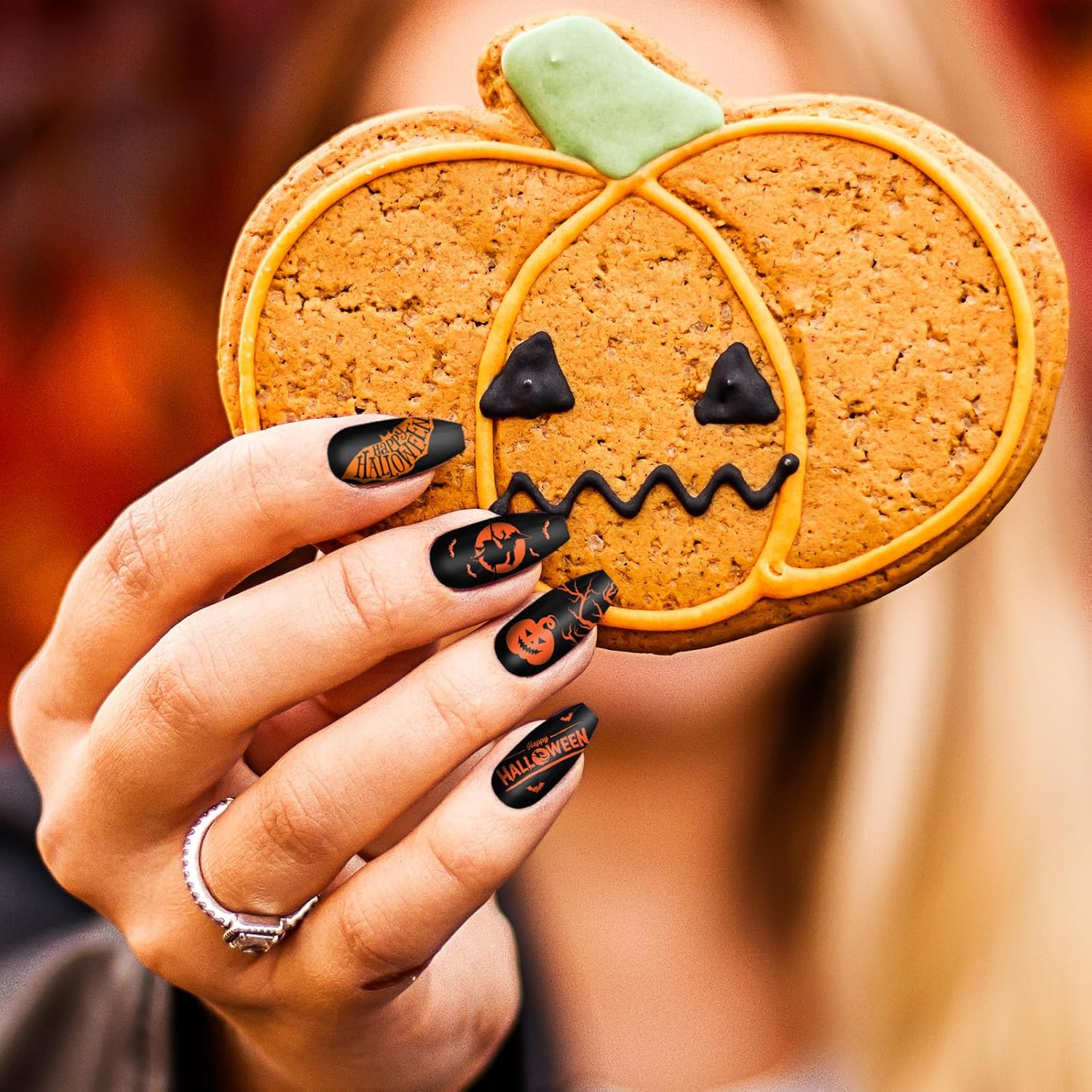 Whaline 10Pcs Halloween Nail Art Stamping Plate Kit Spooky Pumpkin Ghost Skull Plaid Design Nail Art Plate for Holiday DIY Print Manicure Salon-BrightBean Baby