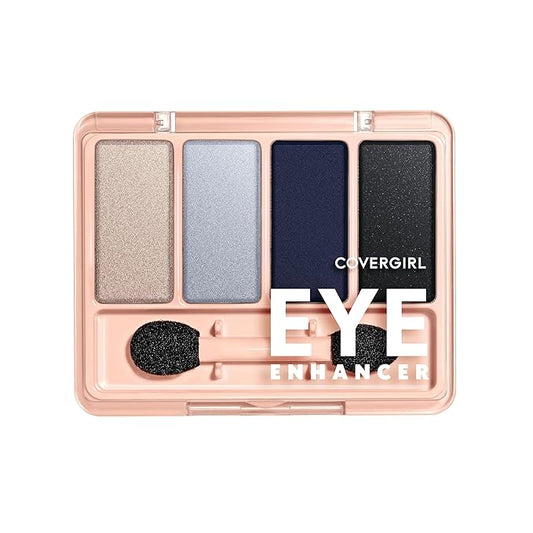 COVERGIRL Eye Enhancer, Night Sky, Eyeshadow Quad, Easy to Wear, Clean & Vegan, Talc-Free, Matte & Shimmer Finishes, Smudge-Proof, 0.19oz-BrightBean Baby