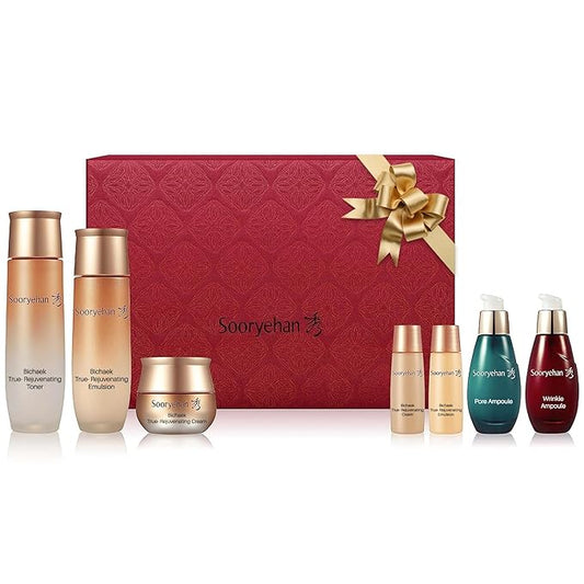SOORYEHAN Bichaek True-Rejuvenating Skincare Special Set (430 ml/14.54 fl oz) - Skin Elasticity, Wrinkle and Pore Improvement, Korean Medicine Extracts-BrightBean Baby