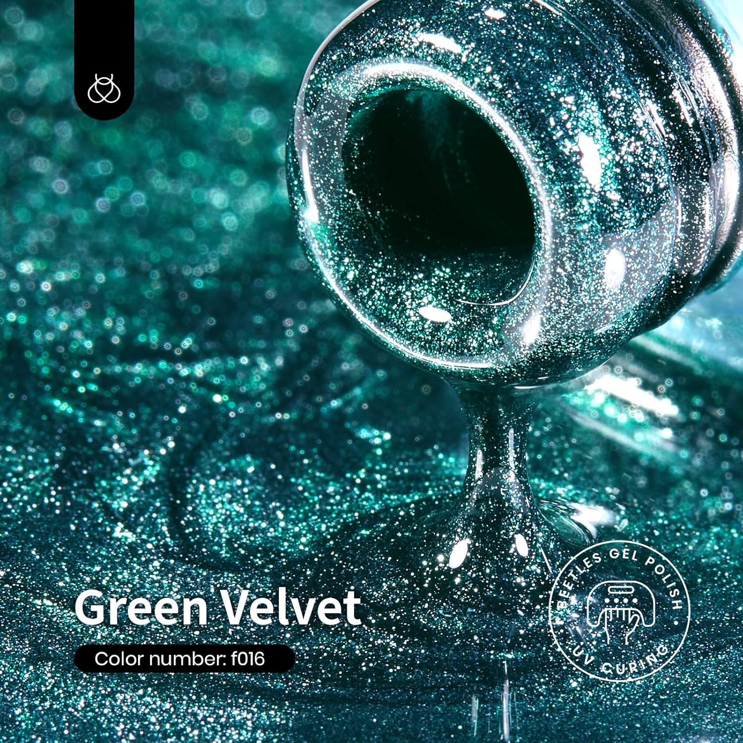 Beetles Green Cat Eye Gel Nail Polish, 9ml Glitter Gel Polish with Magnet Shimmer Green Velvet Soak Off UV LED Nail Lamp Nail Art DIY Home Manicure Design Gift for Women-BrightBean Baby