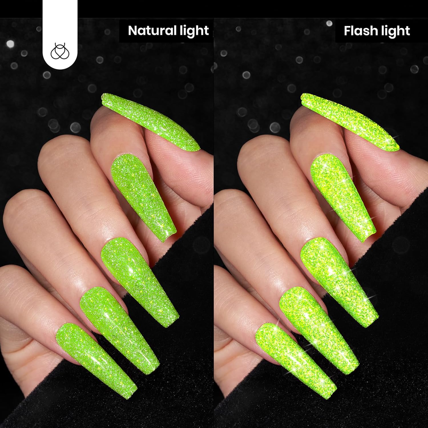 beetles Gel Polish Green Glitter Gel Nail Polish 15ml Reflective Nail Art Manicure Salon DIY at Home Gifts for Women Lime Shock-BrightBean Baby