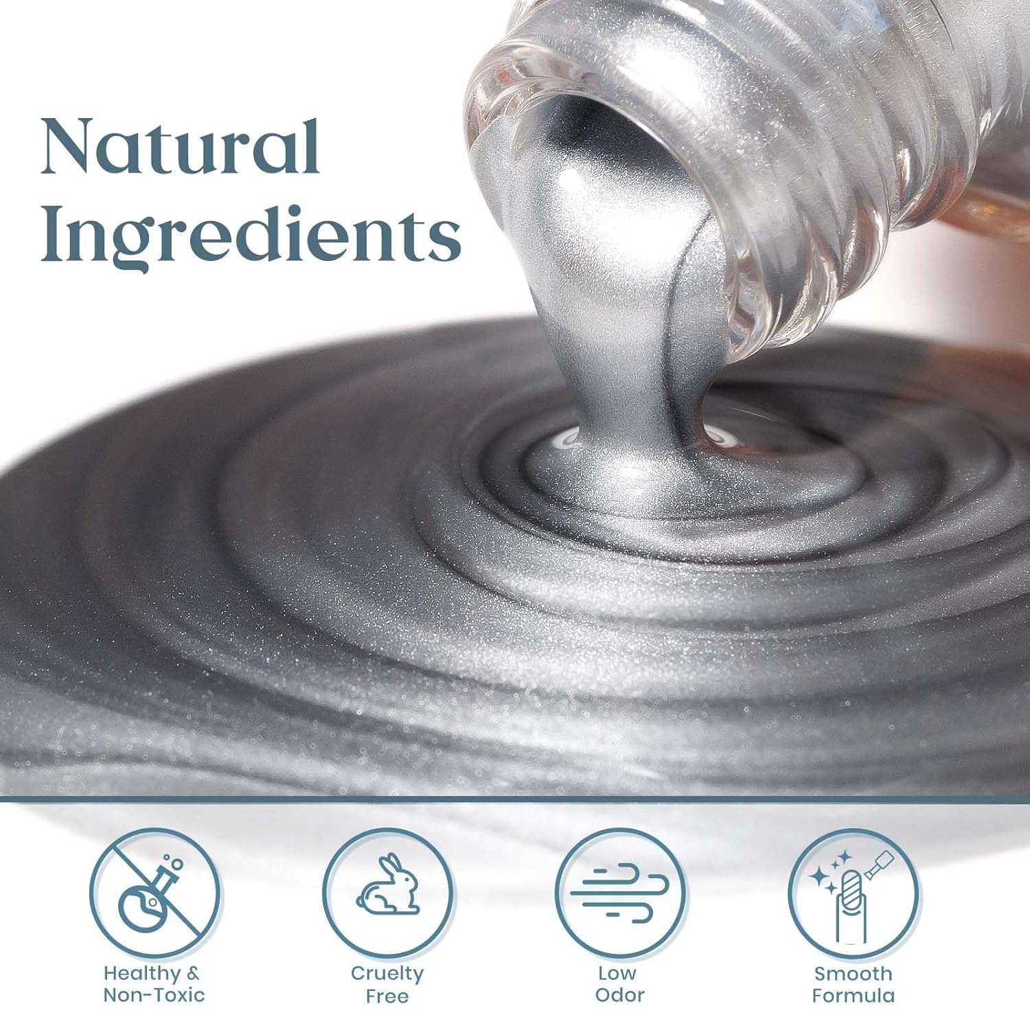 MIZHSE Silver Mirror Nail Polish, Quick Dry Metallic Nail Polish, Air Dry Fast Chrome Nail Lacquer Bright Color Oil-based Nail Art Manicure Home DIY-BrightBean Baby