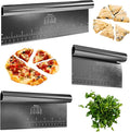 Bakerpan Stainless Steel Heavy Duty Dough Cutter, 3 Size Set - Metal Bench Scraper Kitchen Utensils, Chopper, Pizza and Pastry Cutter Tool, 10, 8, 6 Inch