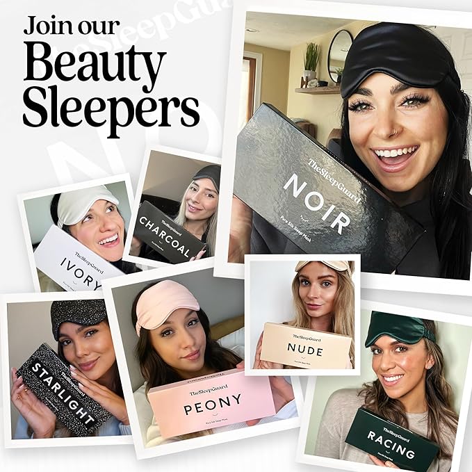 Pure Silk Sleep Mask [100% 6A Mulberry Silk, 22 Momme] Light Blocking Travel Essentials. Eye Masks for Sleeping. Black Oeko-Tex Blindfold. Eye Covers for Men & Women-BrightBean Baby