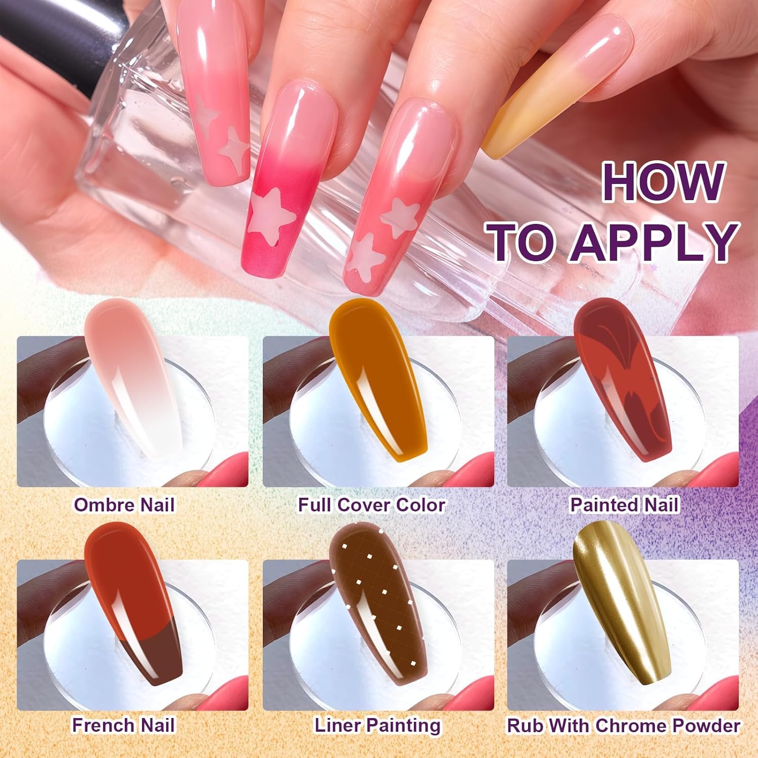 Gradient Painting Gel, 9 Colors Ombre Gel Nail Polish with 100Pcs Nail Sponges &Tweezers Sponging for Pigment Pat Aura Nails, French Manicure DIY Nail Art Ancient City-BrightBean Baby