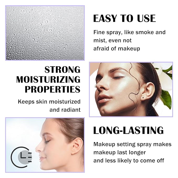 2PCS Makeup Setting Spray for Face,Waterproof Setting Spray for Makeup,Long Lasting Oil Control Finishing Holding Face Mist,Refreshing Hydrating Glossy and Matte Fixing Facial Mist Make Up Set A3-BrightBean Baby