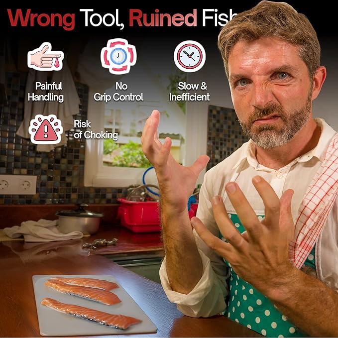 Fish bone tweezers deboner tool for salmon – fish tweezers bones remover pliers deboning tweezer tool, fish bone pliers pin bones deboner, stainless steel fish cleaning tools