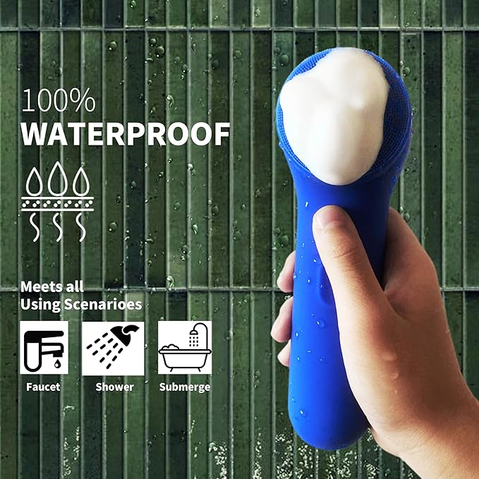 Premium Facial Cleansing Brush,Waterproof Face Scrubber,Spin & Sonic Modes with 3 Intensities,Magnetic 3-Head System for Deep Pore Cleaning, Gentle Exfoliation & Sensitive Skin Care - for Women & Men-BrightBean Baby