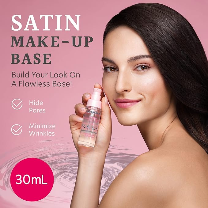 Dermacol - Satin Makeup Base, Matte Face Primer for Wrinkles and Pores, Transparent Makeup Primer for Oily Skin & Dry and Combination Skin, Easy to Blend Pore Filling Primer, No Preservatives, 30 mL-BrightBean Baby