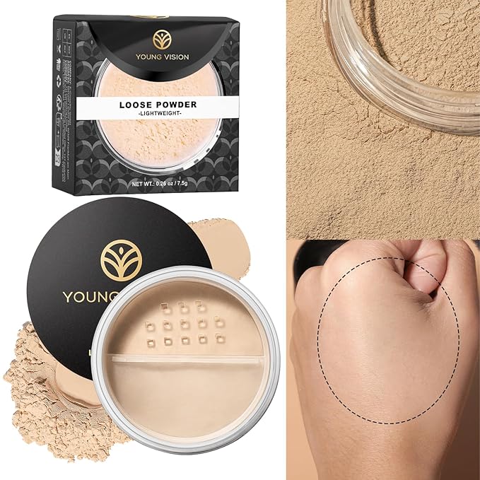 YOUNG VISION Flawless Finish Loose Powder - Translucent Setting Powder, Blurs Fine Lines & Imperfections, Lightweight, Long-Lasting, Suitable for All Skin Types, Makeup Essential…-BrightBean Baby
