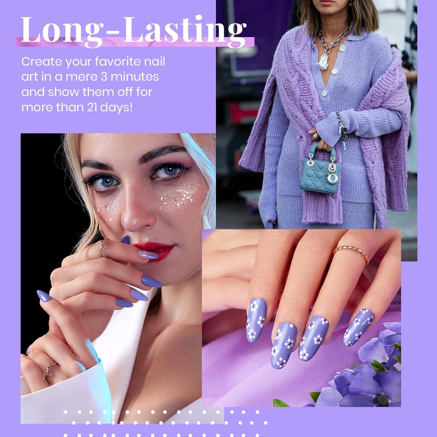 beetles Gel Polish Purple Gel Nail Polish Periwinkle Color 15ml Soak Off Uv Lamp Nail Art Manicure Salon Design DIY Home Gift for Women Girls-BrightBean Baby