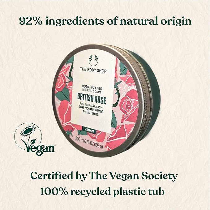 The Body Shop British Rose Body Butter – Nourishing & Moisturizing Skincare for Normal Skin – Vegan – 6.75 oz-BrightBean Baby