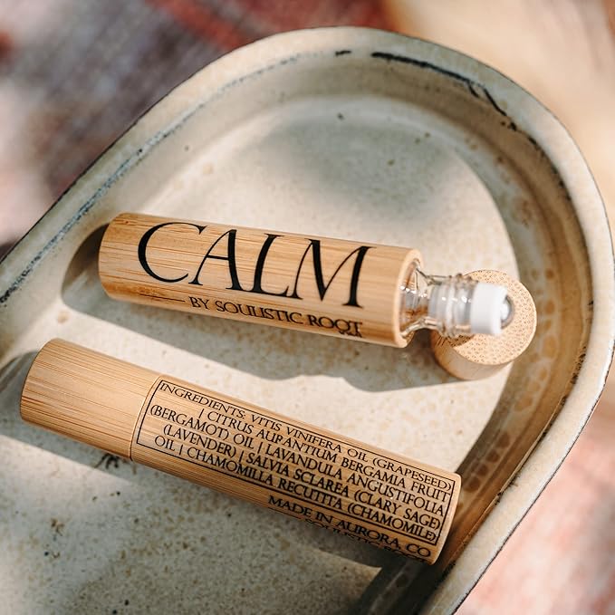 Relaxing Bath Gift Set, Luxury Spa Gifts for Women, Self Care Products for Women and Men, Calm Essential Oil Roller, Oatmeal Lavender Bath Soak & Epsom Salts with Essential Oils-BrightBean Baby