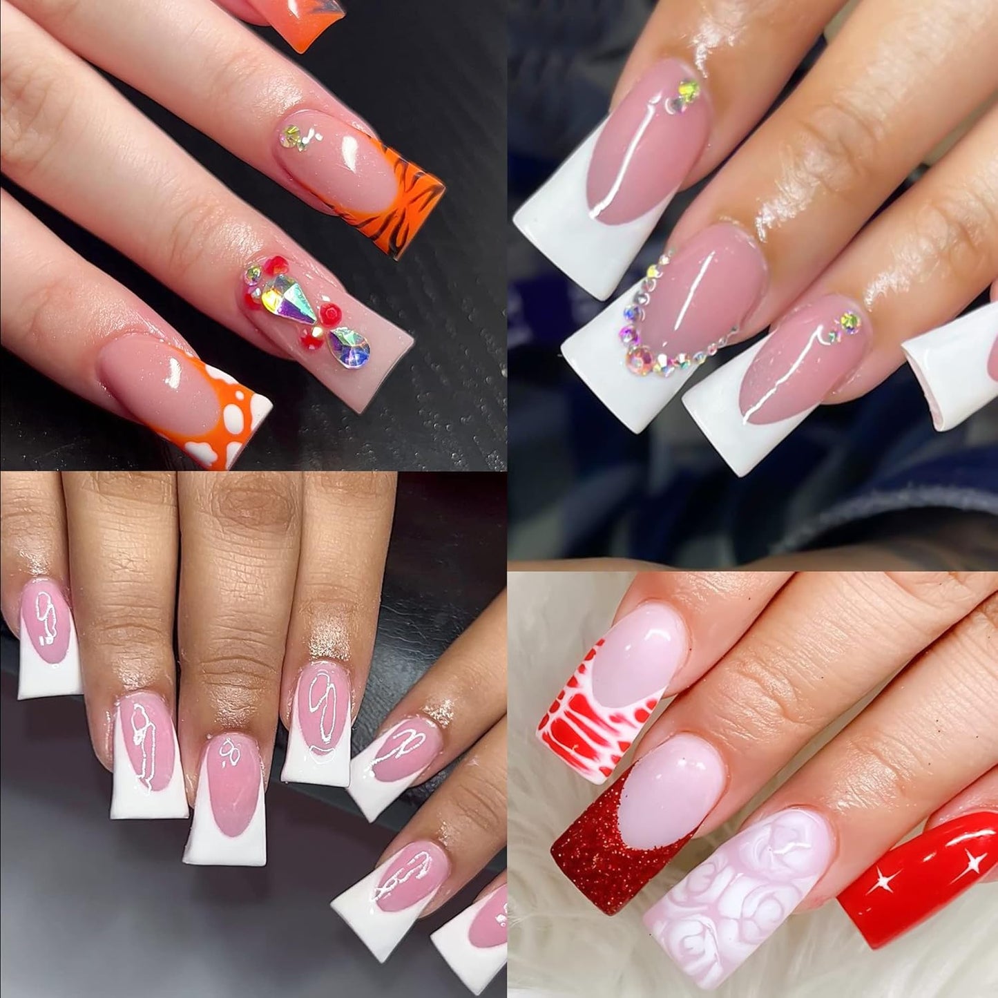 UNA GELLA Duck Fake Nail Tips 504 PCS Clear Soft Gel Short Half Cover Nail Tips Curved for Nail Extensions Professional Salon & Home DIY Nail Art 11 Sizes-BrightBean Baby