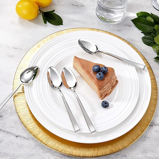 KEAWELL Premium Imperial 4-Piece 6.5 inch Spoon Set – Heavy Duty 18/10 Stainless Steel Flatware with Smooth Rounded Edges, Dishwasher Safe for Sophisticated Dining (4, Teaspoons)