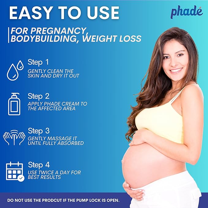 Phade Stretch Mark Cream with CICA - 200ml | Pregnancy, Scars, Uneven Skin Tone, Aging | Dermatologist Tested, Clinically Proven Formula for Stretch Marks, Hydration, and Skin Repair-BrightBean Baby