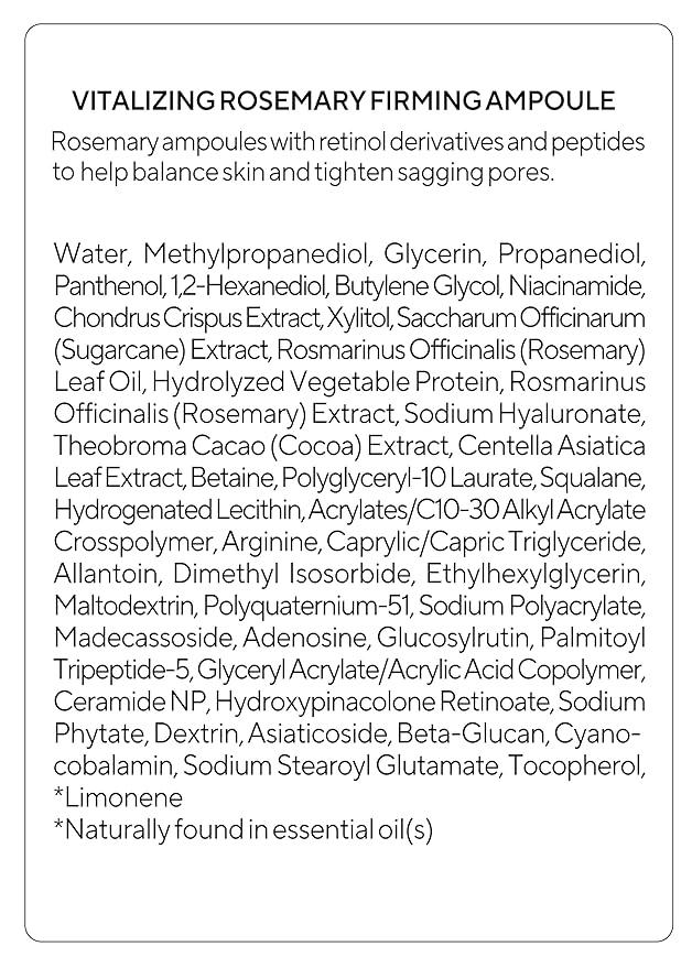 AROMATICA Vitalizing Rosemary Firming Ampoule Serum 30ml - Skin Revitalizing Retinol Serum for Face, Moisturizing & Strengthening Skin Barrier-BrightBean Baby