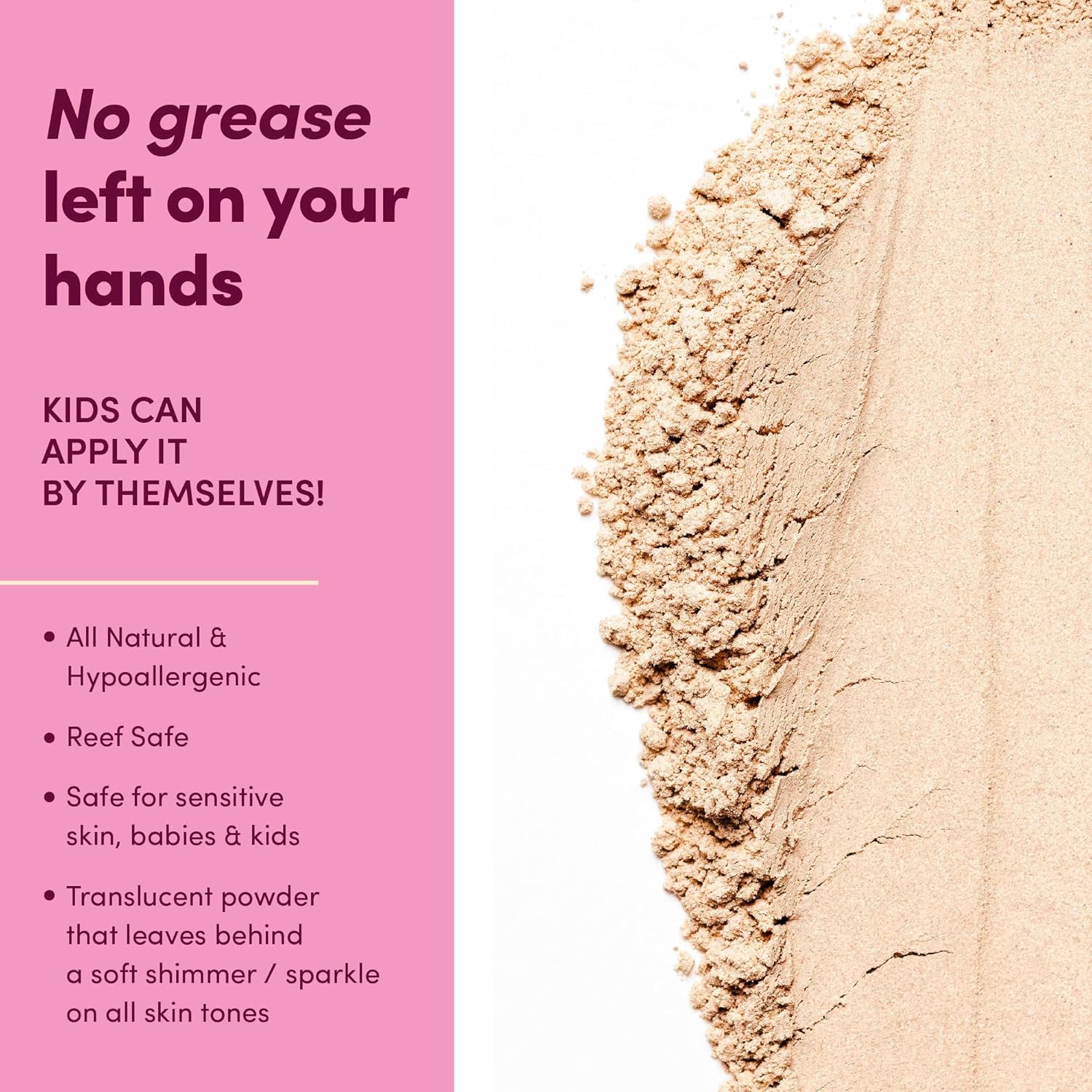 Bada Boom Bada Bling Shimmer Mineral Translucent Sunscreen Powder, Brush on SPF 50 and Sparkles-BrightBean Baby