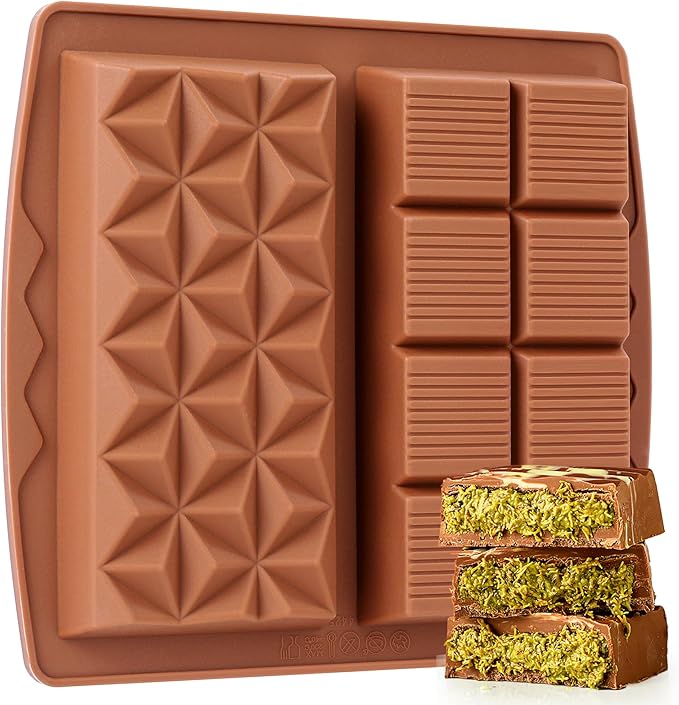 1 Inch Chocolate Bar Mold Deep Dubai Stuffed Chocolate Molds Silicone Large Break Apart Silicone Molds (Mix,1 Pc）