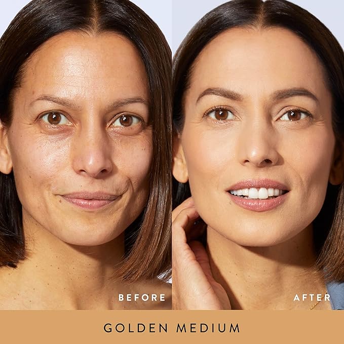 LAURA GELLER NEW YORK Award-Winning Baked Balance-n-Brighten To Go Travel Size Color Correcting Powder Foundation - Golden Medium - Buildable Light to Medium Coverage - Demi-Matte Natural-BrightBean Baby