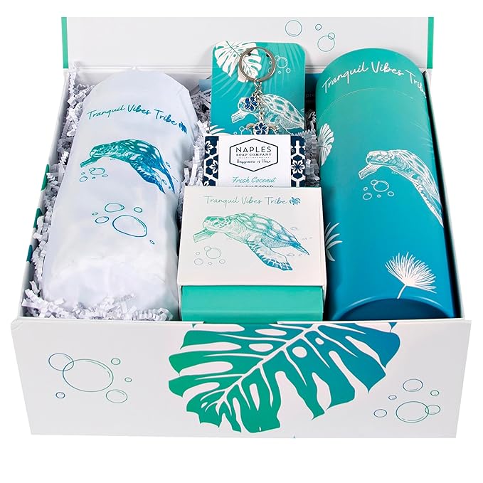 Tranquil Vibes Tribe™ Gift Set | Gifts for Women | 7 Piece Set | Hand Picked Beautifully Packaged | Luxury Spa Gift Featuring Naples Soap Company-BrightBean Baby